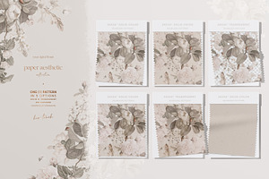 Beige Neutral Luxury Floral Pattern