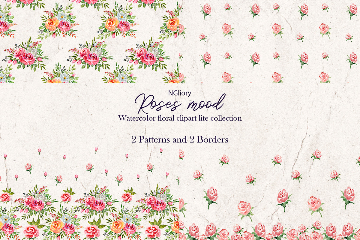ROSE MOOD Patterns & Borders, a Pattern Graphic by NGliory (Photo 2 of 9)