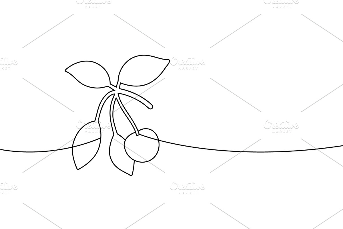Minimal continuous line drawing of, a Food Illustration by GraphiShop