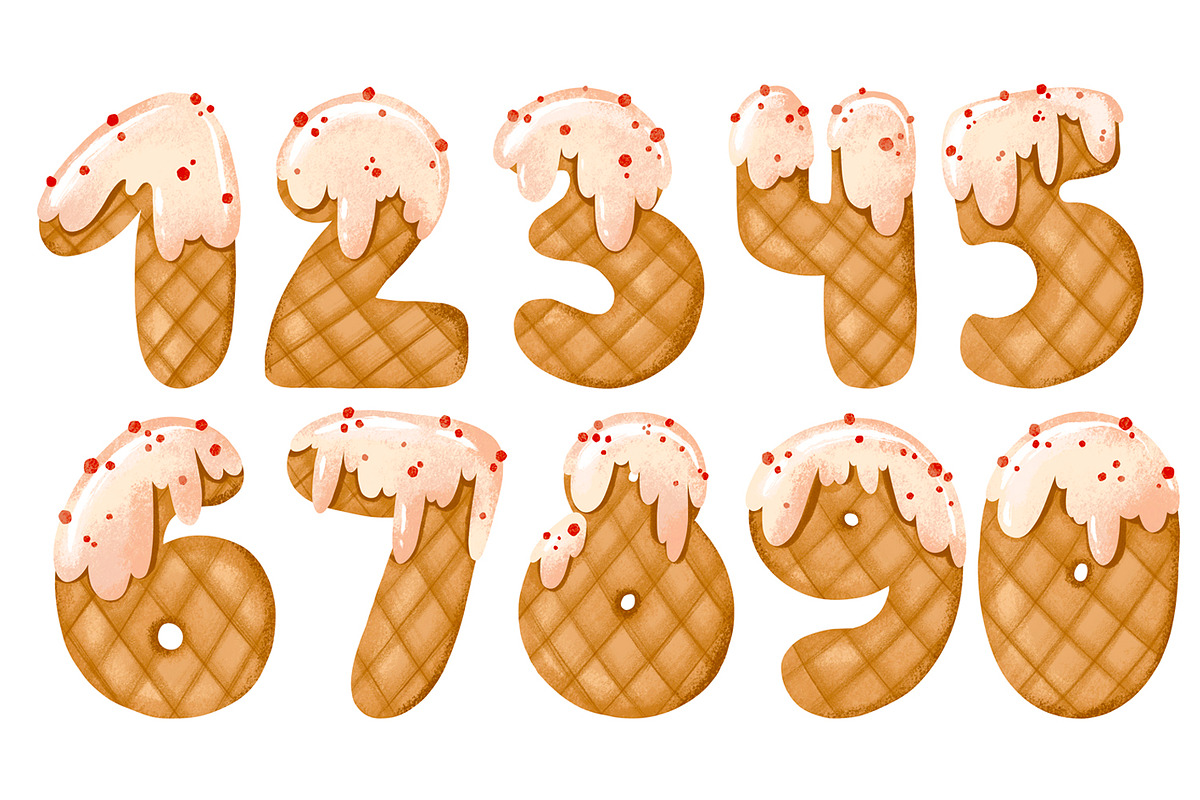 Sweet Drip Numbers Icing Alphabet, an Object Graphic by the_myro