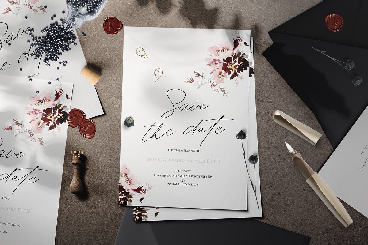 Golden Alphabet Floral Illustration, a Decorative Illustration by Karma (Photo 3 of 11)