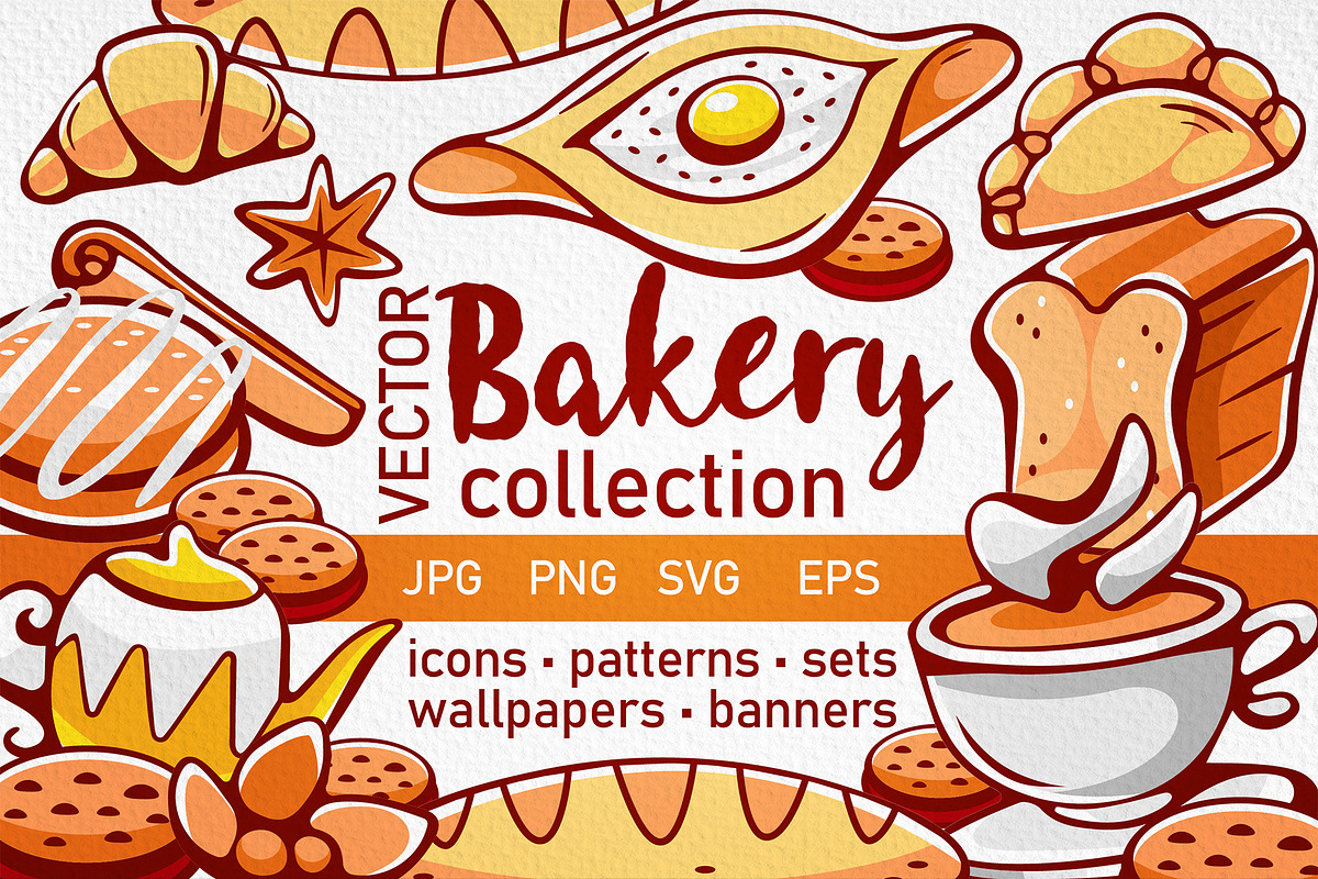 Baking & Tea Cartoon Illustration, an Object Graphic by XiuKab (Photo 1 of 9)