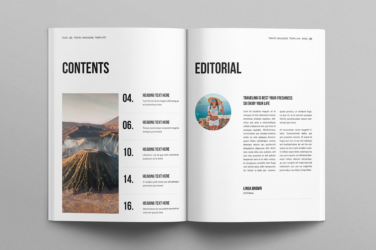 Travel Magazine Template, a Magazine Template by E-Type (Photo 2 of 8)