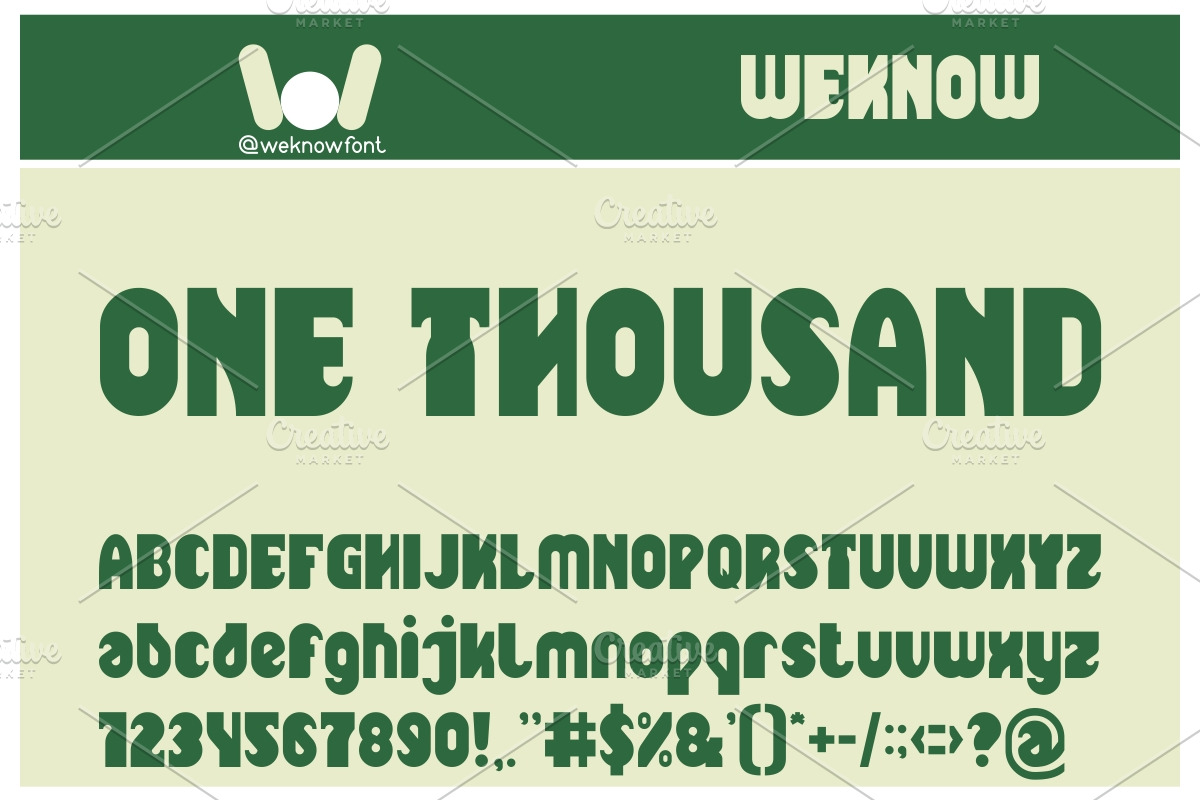One Thousand font, a Font by weknow (Photo 1 of 9)