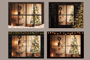 Christmas Window And Lights Overlays