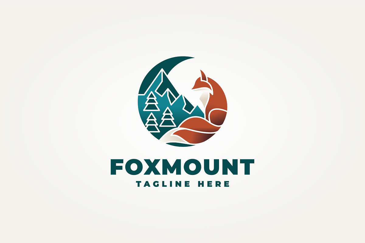 fox and crescent moon logo, a Branding & Logo Template by Blazybone (Photo 2 of 2)