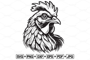 Vector of chicken head design., an Animal Illustration by yod67