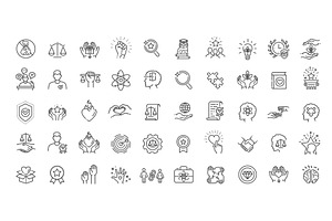 Ethics Line Flat Icons