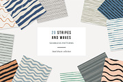 Stripes and waves seamless patterns, a Pattern Graphic by Magnia (Thumbnail 1 of 7)
