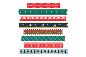 Christmas washi tapes collection, a Decorative Illustration by Elen_Art