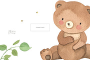 Bear watercolor clipart. Woodland, a Graphic by OlliArtDesign (Thumbnail 6 of 6)
