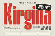 Kirgina - 6 Condensed Font, a Sans Serif Font by Dharmas Foundry (Thumbnail 1 of 15)