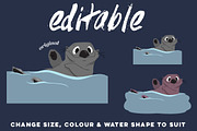 Hand-Drawn Otter Vector Cartoon, an Animal Illustration by Rainy City Press (Thumbnail 2 of 3)