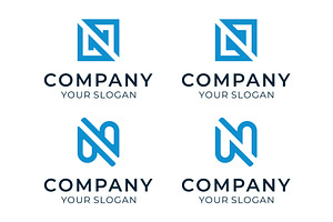 Initial N Logo Vector Set Template