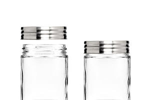 Clear Mason Jar with Metal Lid