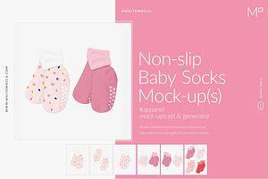 Non-slip Baby Socks Mock-ups Set