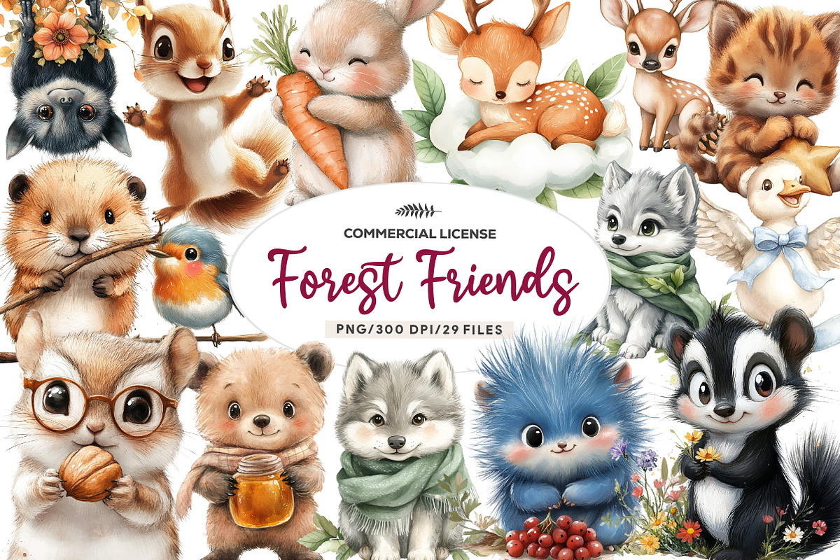 Sweet Forest Friends, Cute Baby, an Illustration by CreationArt (Photo 1 of 9)