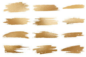 Golden glitter brush and stroke set, a Background Photo by BOOCYS