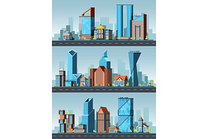 City Landscape. Urban Buildings With