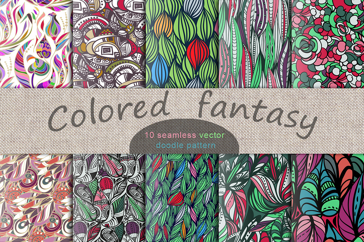 Colored fantasy. 10 vector pattern, a Pattern Graphic by olly87