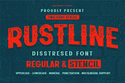 Rustline a Distressed Font, a Sans Serif Font by Rasiorise Studio (Thumbnail 1 of 12)
