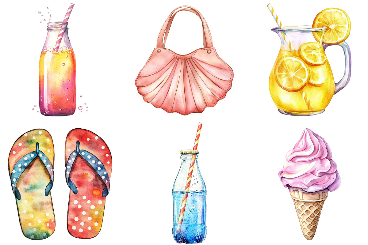 1950s Style Beach Day Clipart, an Illustration by Libby Wishes (Photo 7 of 7)