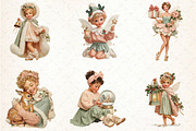 Whimsical Christmas Fairy Clipart, a Seasonal Illustration by Rose Art (Thumbnail 4 of 6)