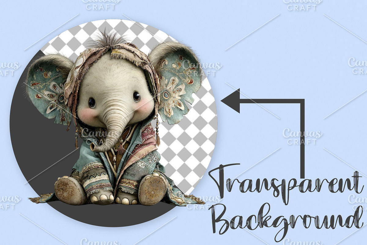 Whimsical Boho Baby Animals Clipart, an Illustration by Canvas Craft (Photo 2 of 7)