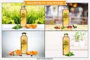 Glass Bottle for Juice Mockup, a Packaging Mockup by Plus Media (Thumbnail 3 of 7)