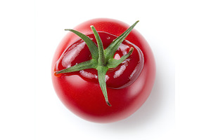 A fresh red tomato is depicted with, a Food & Drink Photo by ZinetroN