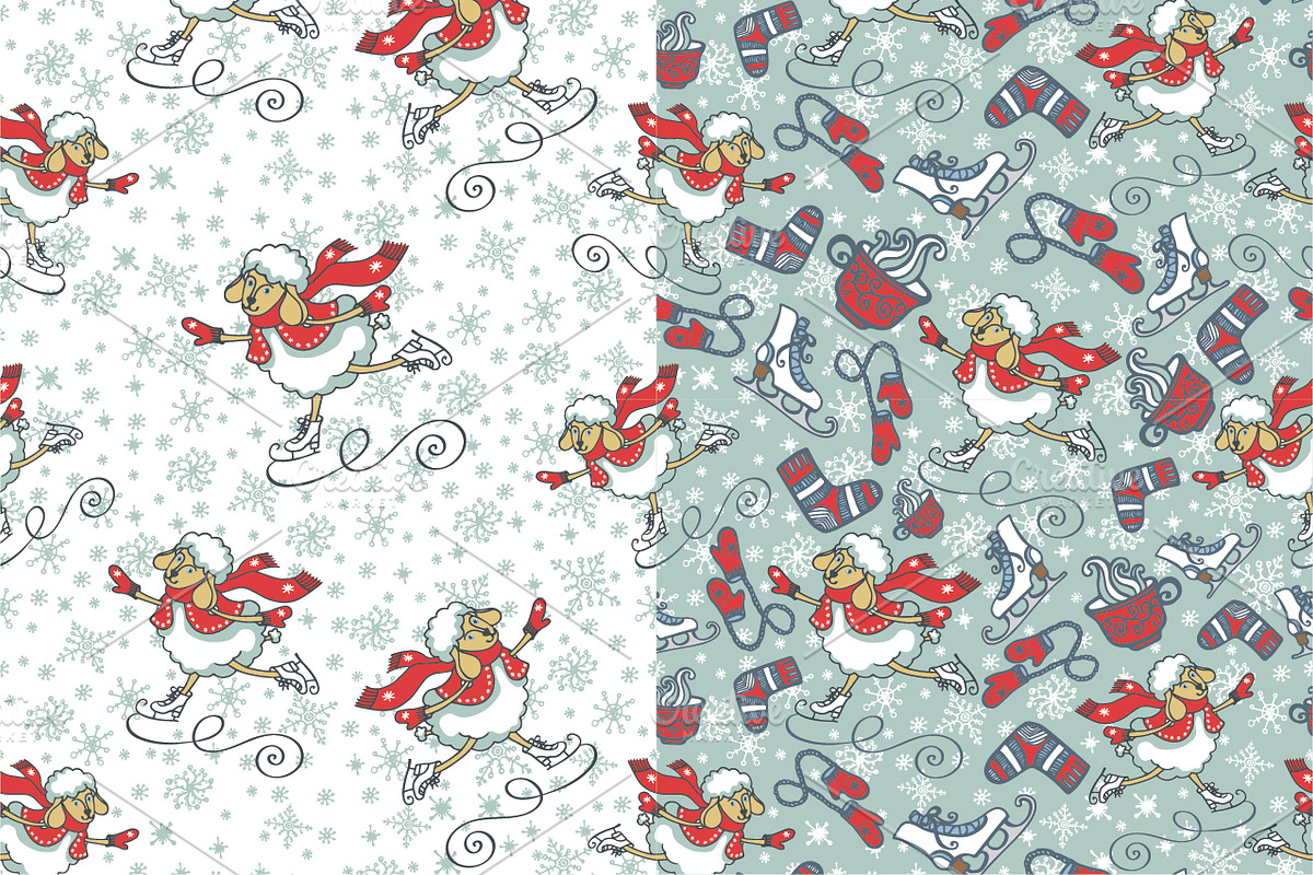New year,Christmas sheep pattern1