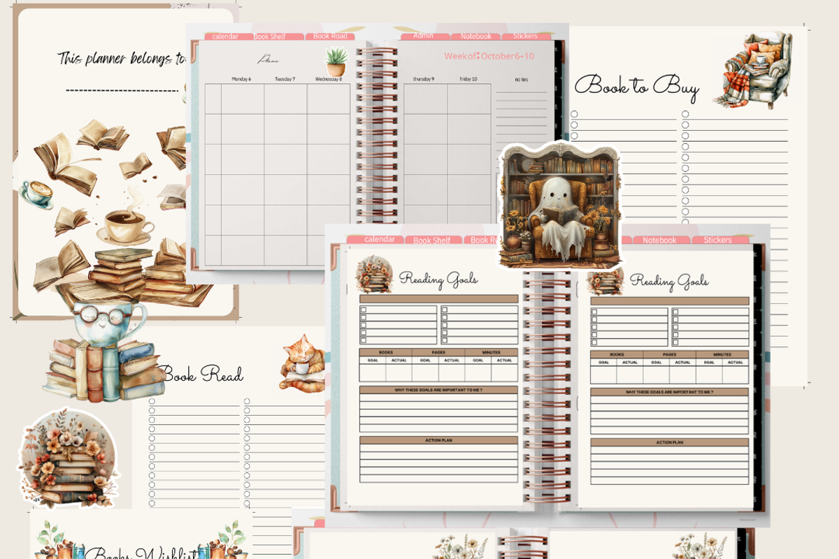 Book Journal Planner Editable preview 3