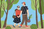 Cute couple walking in the park, a Person Illustration by Good Studio (Thumbnail 2 of 3)