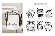 Vector Seamless Pattern with Owls, a Pattern Graphic by Curly_Pat (Thumbnail 4 of 5)