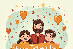 100 Father's Day Illustration, a Seasonal Illustration by PLUM&FIGS