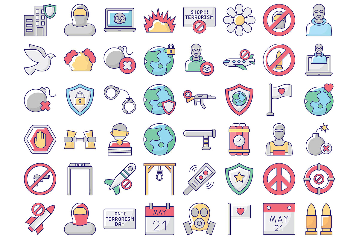 Anti Terrorism Icons Pack, an Icon by Vector Portal (Photo 2 of 6)