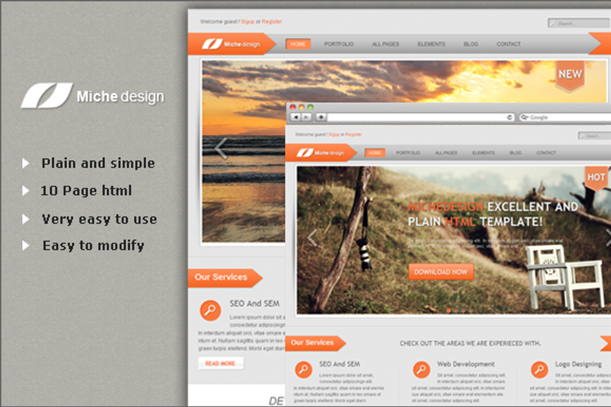 Micheal Design HTML Template, a Websites & App Template by templatation (Photo 1 of 5)