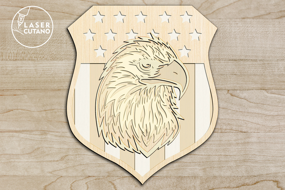 Eagle Multilayer Wall Decor,Cut File, a Templates & Theme by LaserCutano (Photo 7 of 7)