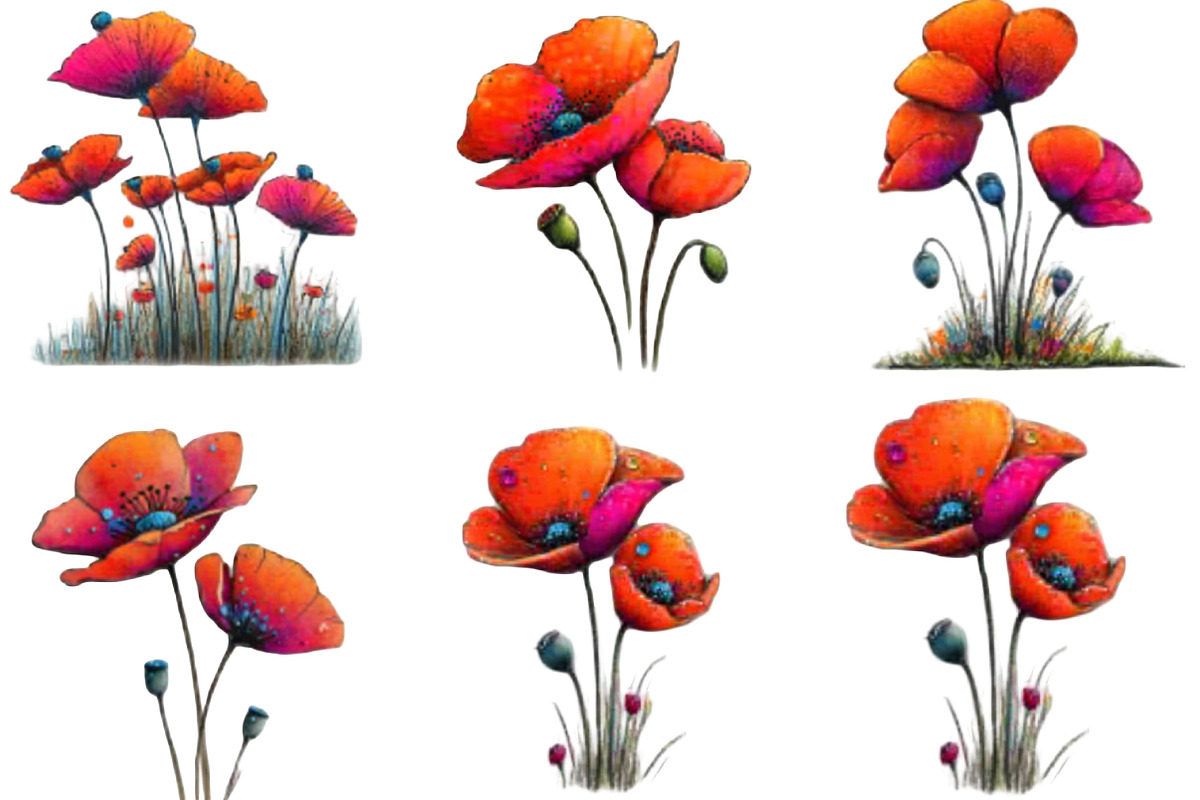Spring Meadow Poppies Clipart, an Illustration by Designking (Photo 5 of 5)