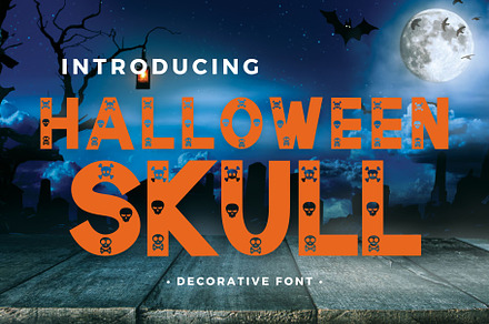 Halloween skull - Decorative font, a Sans Serif Font by Brown Cupple