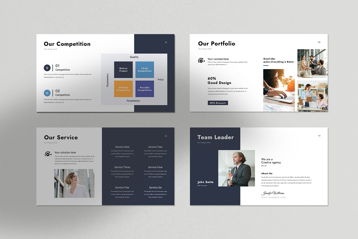 Pitch Deck Presentation Template, a Presentation Template by Dream-Lab (Photo 4 of 9)