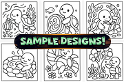 Bold Easy Sea Turtle Coloring Pages, an Animal Illustration by Craftsbeefy (Thumbnail 2 of 4)