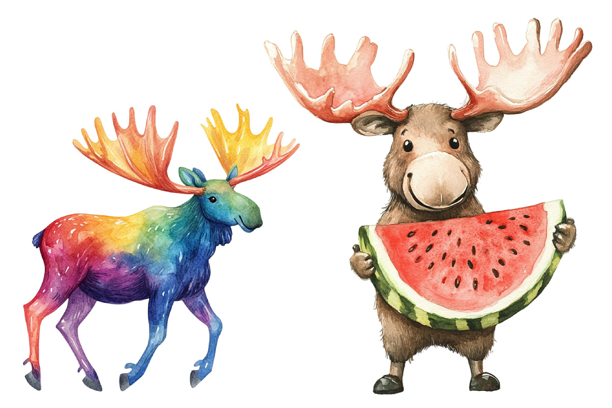 Funny Moose Sublimation Clipart, a Graphic by CitraGraphics (Photo 3 of 3)