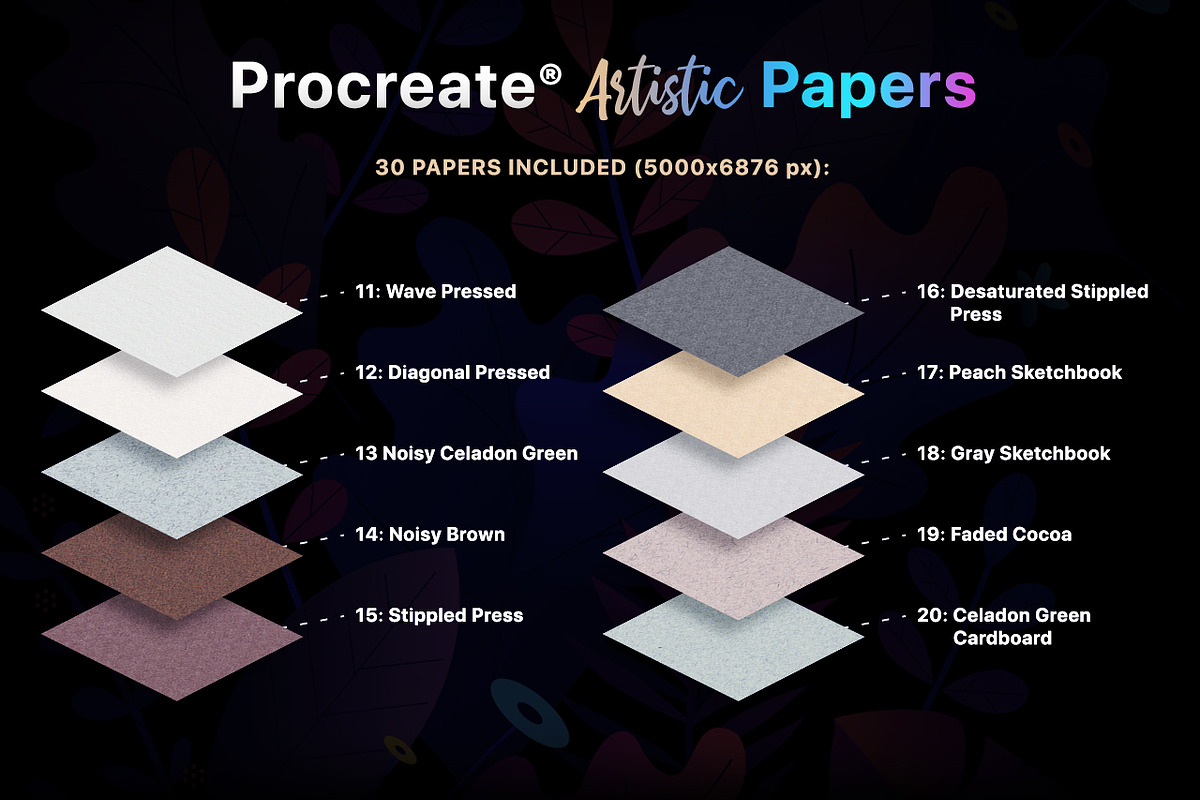 Procreate Artistic Digital Papers, a Texture Graphic by Frisk Shop (Photo 9 of 11)
