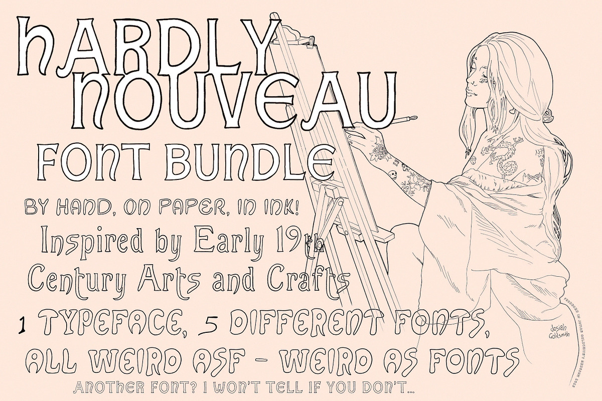 Hardly Nouveau | Font Collection, a Handwritten Font by Off The Rack © (Photo 2 of 7)