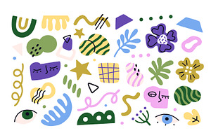 Abstract doodle shapes set, cards, a Decorative Illustration by PaperTrident