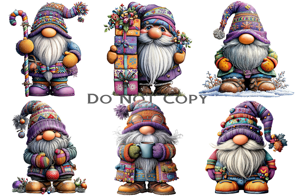 Winter Christmas Gnome Clipart, an Illustration by Craft Nest (Photo 9 of 10)