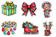 Cute Christmas Clipart, an Illustration by CreationArt (Thumbnail 5 of 5)