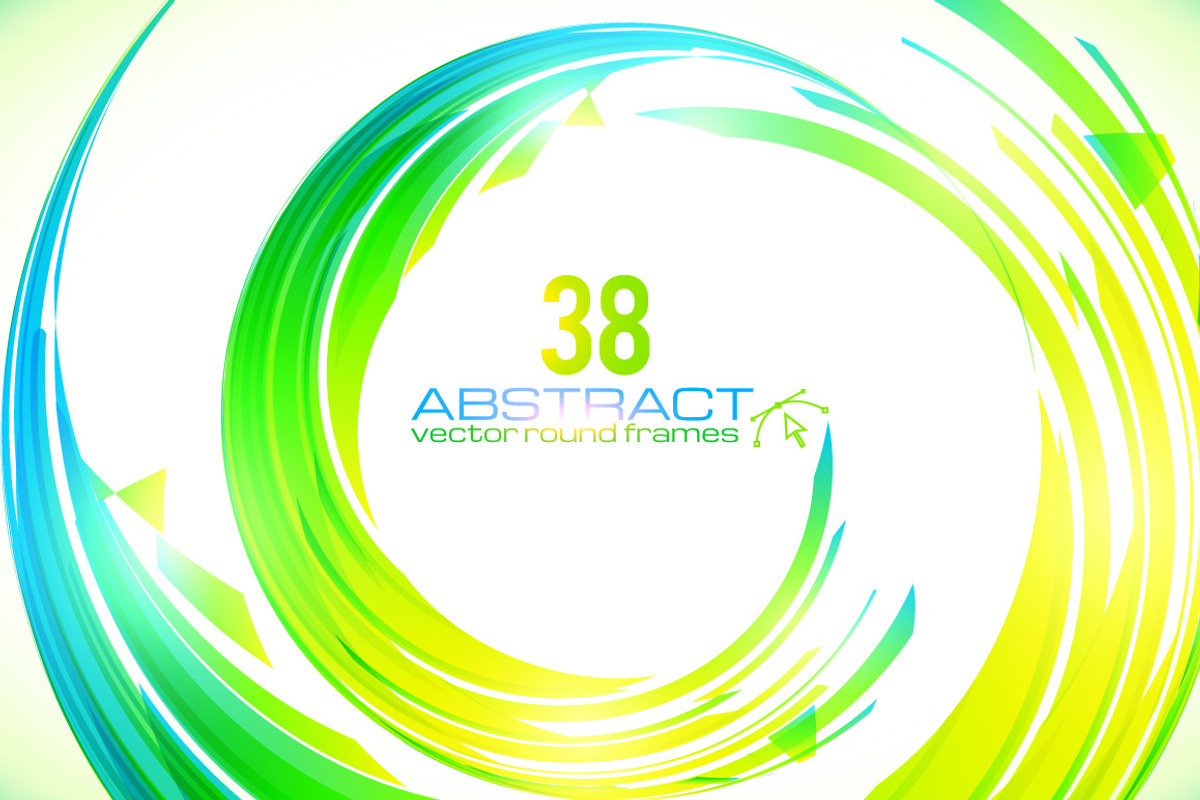 38 vector futuristic round frames