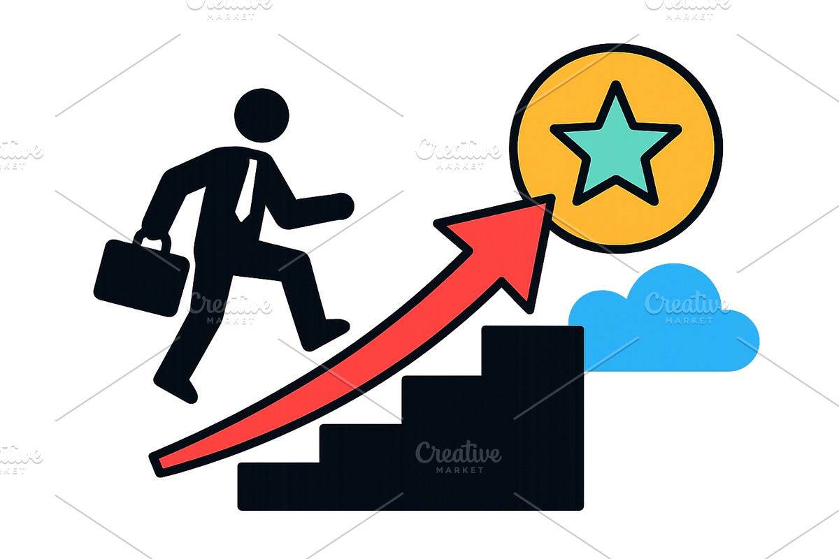 Business professional climbing, a Finance Illustration by ZinetroN